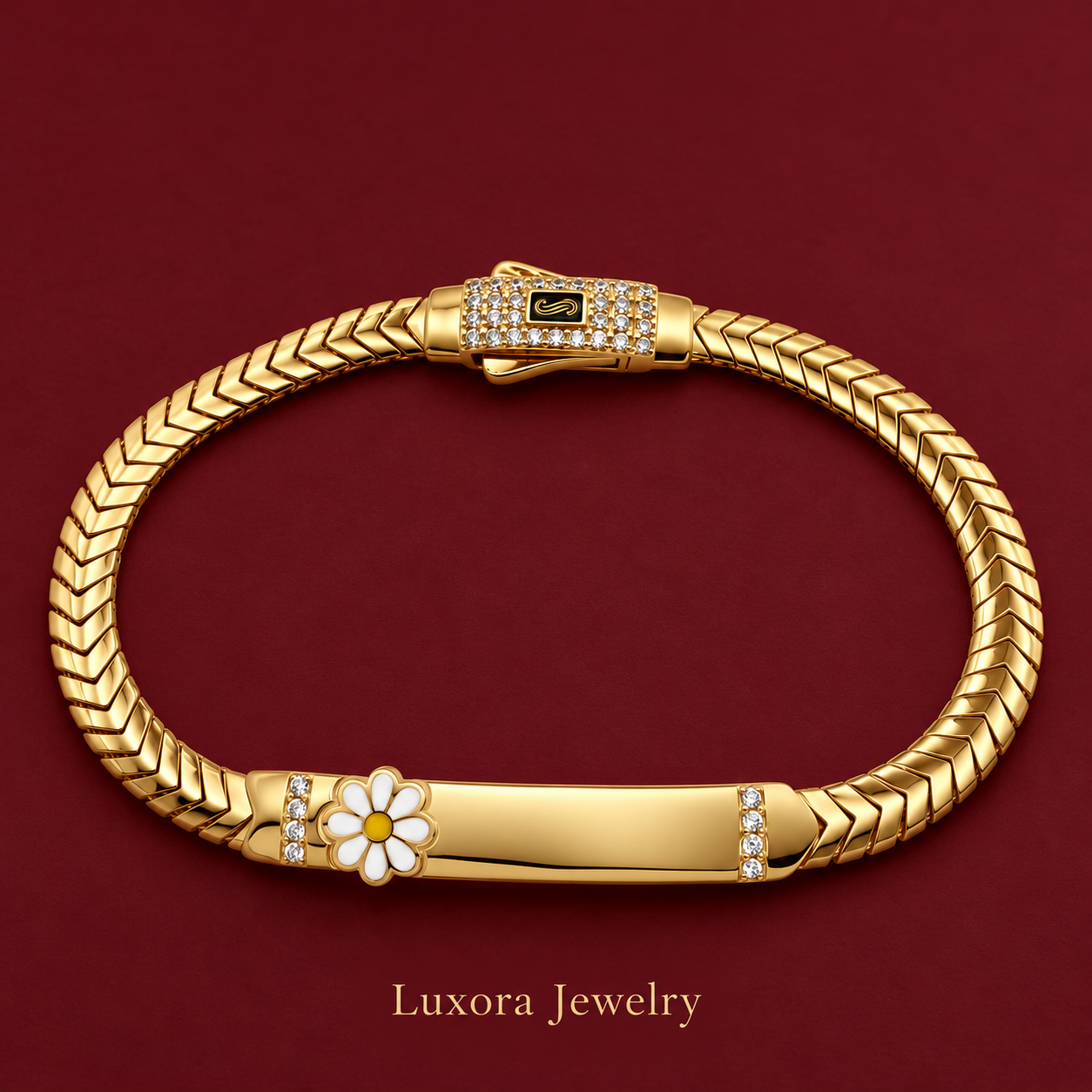 Pulsera infantil Margarita en oro amarillo 14K